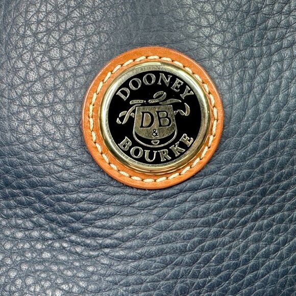 Dooney & Bourke Navy Blue Pebbled Leather Satchel - 14.5” x 8.5” x 5.25” - Picture 9 of 11